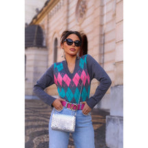 Blusa Gola V Escocesa