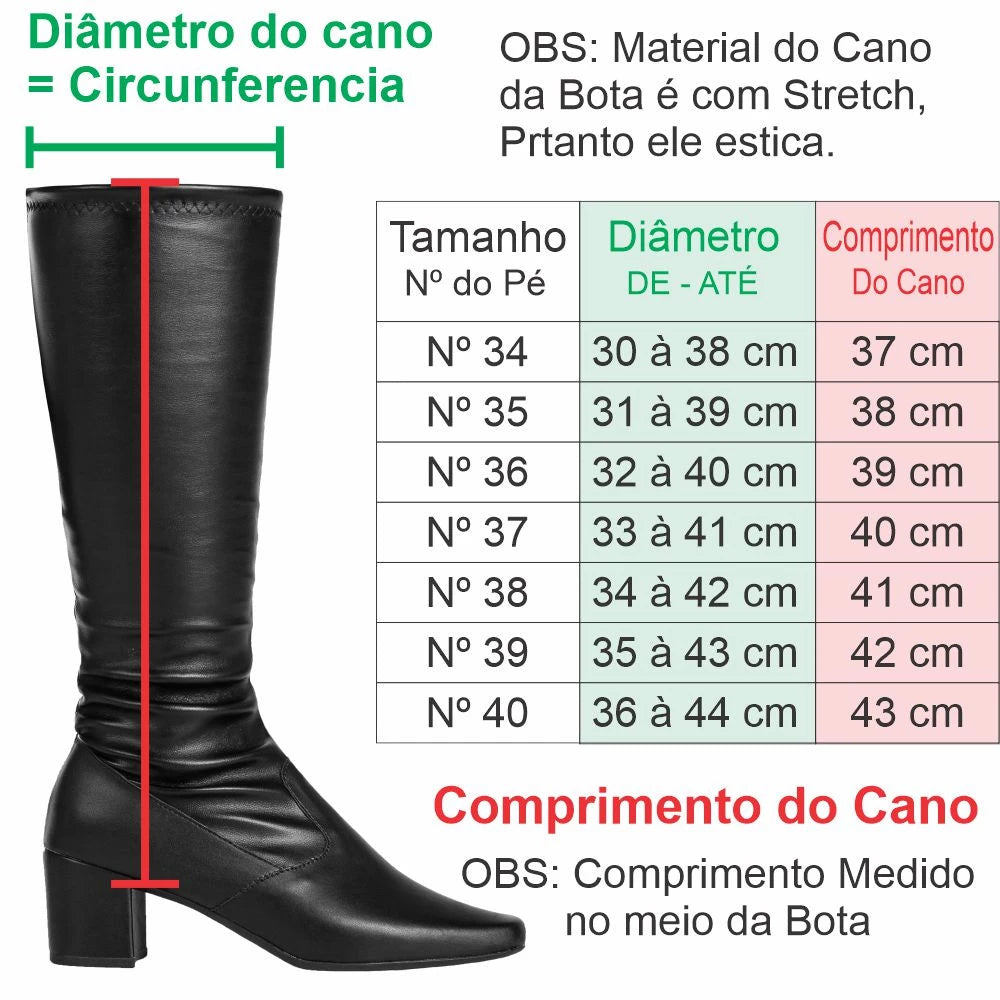 Bota Cano Longo Confortável