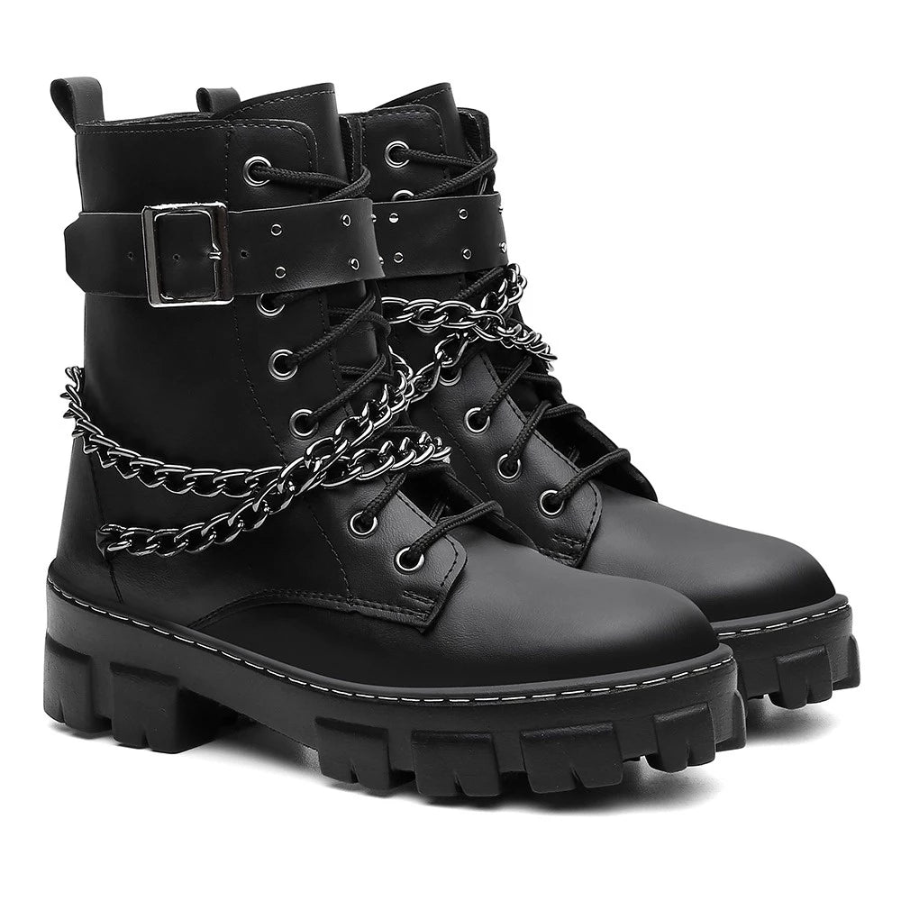Bota Coturno Corrente Cano Médio
