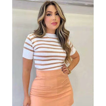 Blusa Modal Listrada Manga Curta