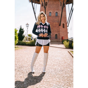 Blusa Gola V Escocesa